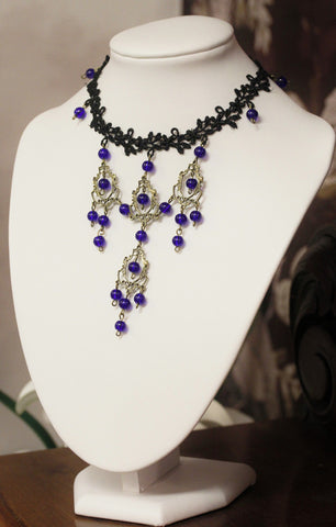 itämainen prinsessa kaulakoru koboltinsininen